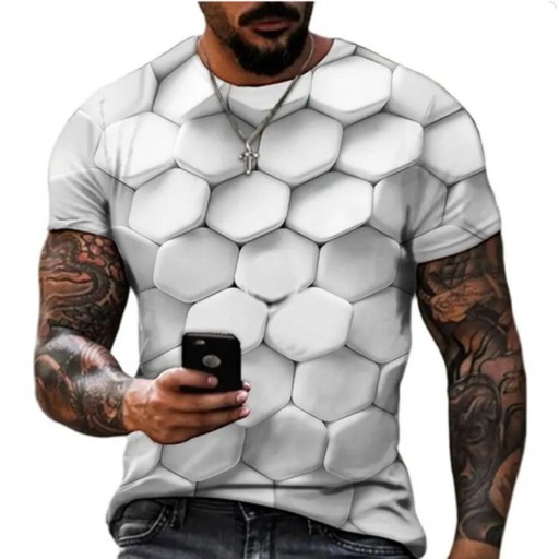 MĘSKA KOSZULKA T-SHIRT WZÓR 3D GEOMETRIA