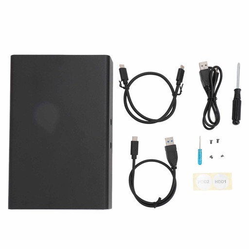 podwójna wnęka zewnętrzna obudowa raid dysku twardego usb c 10 gb/s 2,5-cal