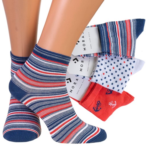 MORAJ Skarpetki Damskie 3/4 Bawełna 3 pary r.35-38