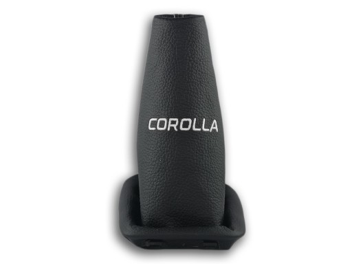 COROLLA E12 2002-2007 MIESZEK ZMIANY BIEGÓW CZARNA SKÓRA HAFT BIAŁY