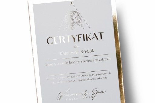 CERTYFIKATY SZKOLENIOWE ZŁOTY DYPLOM CERTYFIKAT BARBER A4 PAKIET 6 szt