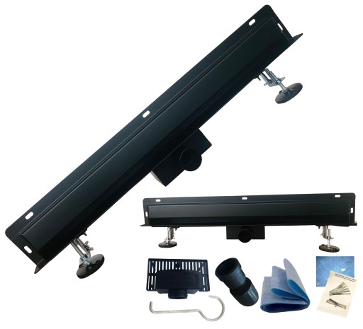 ODPŁYW LINIOWY ŚCIENNY 70 CM CZARNY 2w1 POD PŁYTK