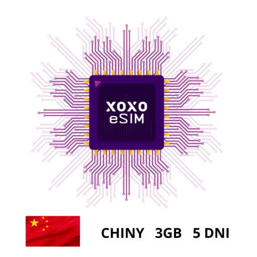XOXO eSIM Internet mobilny do Chin, Chiny z VPN 3GB na 5 dni