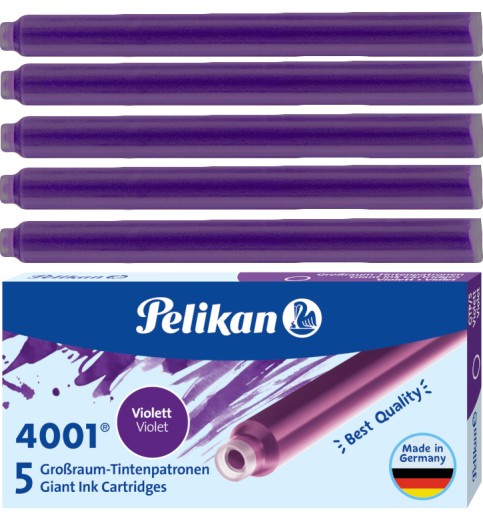 NABOJE PELIKAN DO PIÓR DŁUGIE 5szt GTP/5 FIOLETOWE