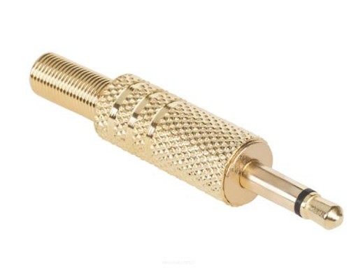 Wtyk Jack 3,5mm mono metalowy lutowany typu Gold 3452