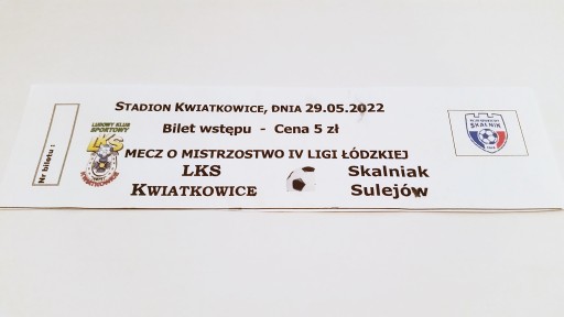 bilet LKS KWIATKOWICE - SKALNIK Sulejów 29.05.2022
