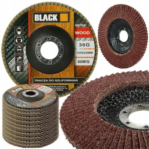1SZT TARCZA DO SZLIFOWANIA LISTKOWA LAMELKA 125x2,2 ŚCIERNA 60 DREWNO BLACK