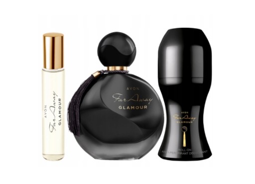 ZESTAW FAR AWAY GLAMOUR 3 SZT.+ TOREBKA AVON