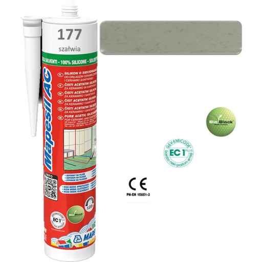 Silikon sanitarny MAPESIL AC 310ml - kolor 177 SZAŁWIA