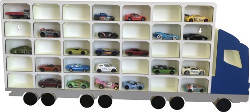 Półka na samochodziki, autka, resoraki, Hot Wheels - malowana na 35 sztuk