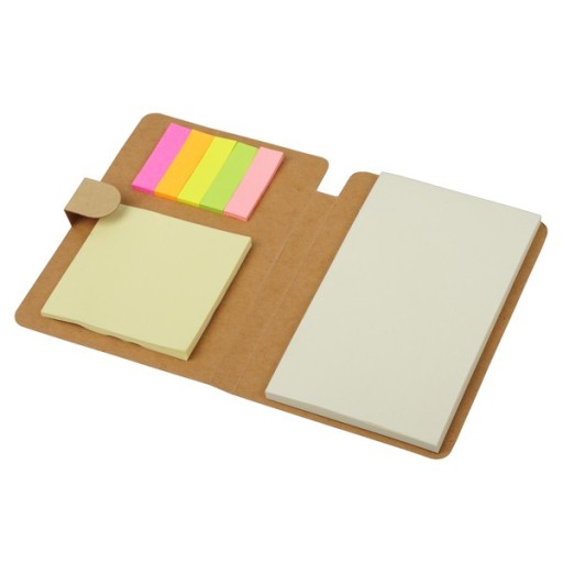 NOTATNIK NOTES A6 BLAND 80x140/50k GŁADKI + DŁUGOPIS + KARTECZKI SAMOPRZYL.
