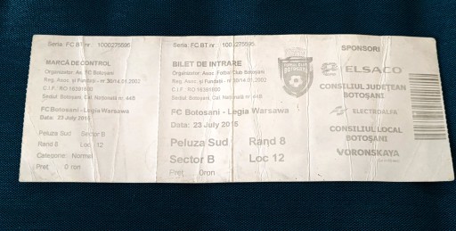 bilet FC Botosani - Legia Warszawa