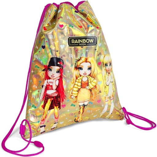 Rainbow High Perletti worek na buty ubrania worek do szatni holograficzny