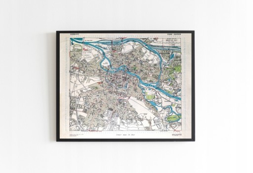 Stary Plan Breslau Wroclaw 1944r. 50x40cm