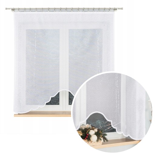 Firanka panel żakardowy gotowy 160x160 cm biały