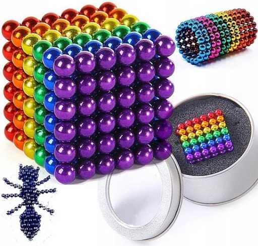 KULKI MAGNETYCZNE 216 szt NEOCUBE 5mm MAGNESY KREATYWNE DLA DZIECI