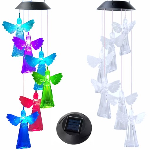 LAMPKI SOLARNE LAMPA WISZĄCA ANIOŁ ŚWIĄTECZNA LED