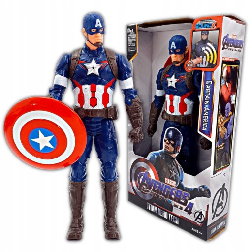 FIGURKA AVENGERS TITAN HERO KAPITAN AMERYKA 30CM LED + DŹWIĘK