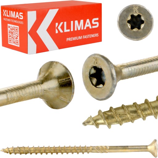 Wkręty do drewna 6x160 mm 100 szt. TORX stożkowe Klimas WKCS