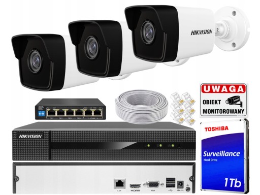 Zestaw Monitoringu 4MP Zewnętrzny IP PoE HIKVISION