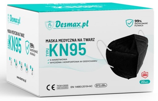 MASKA MASECZKI MASECZKA OCHRONNA KN95 FFP2 CZARNA