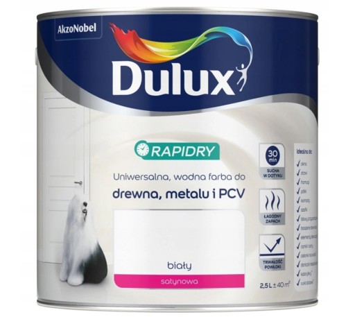 FARBA DULUX RAPIDRY do drewna biała 1L