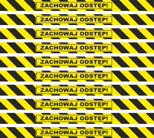 Naklejka na podłogę ZACHOWAJ ODSTĘP - 10szt