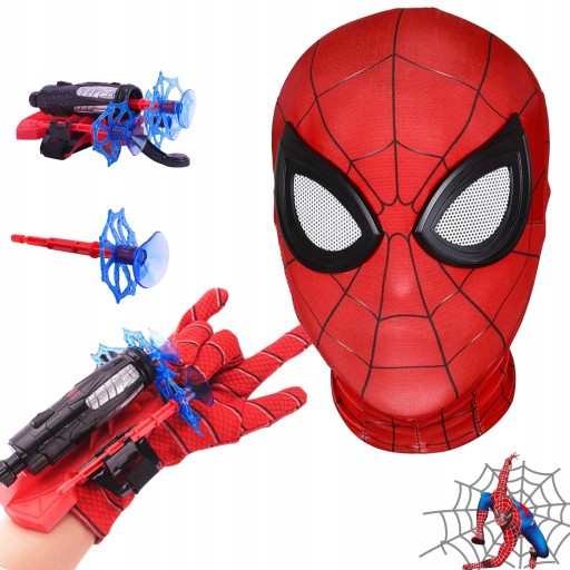 STRZELAJĄCA RĘKAWICA Z WYRZUTKAMI SPIDER MAN MASKA