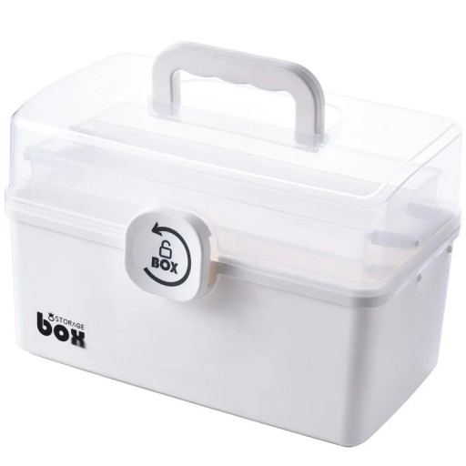 3/2 Layer Portable First Aid Kit Storage Box Plastic Multi-Functional