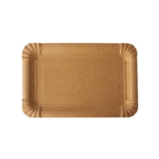 Talerz papierowy eco kraft prostokątny 13 x 20 cm