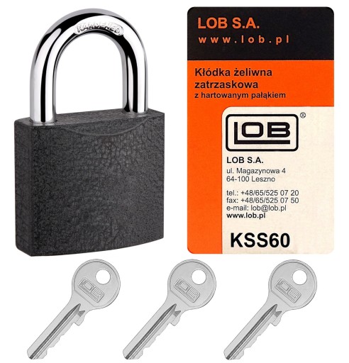 kłódka Lob KSS60 żeliwna zatrzaskowa