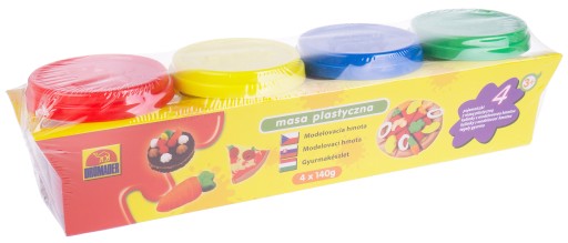 MASA PLASTYCZNA ZAPAS 4x140 gr + FOREMKI KIDS DOUG