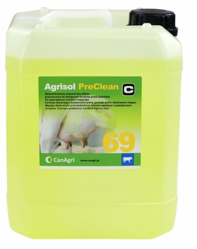 AGRISOL PRECLEAN 69 PŁYN DO MYCIA WYMION 10KG