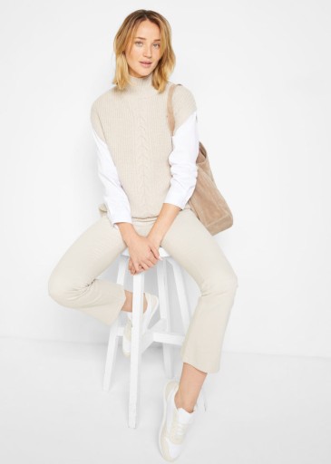 BONPRIX BEZRĘKAWNIK SWETERKOWY ZE STÓJKĄ PLUS SIZE R.44/46 X158123