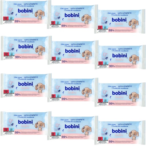 BOBINI Z WIT. E CHUSTECZKI NAWILŻANE DLA DZIECI I NIEMOWLĄT 60SZT