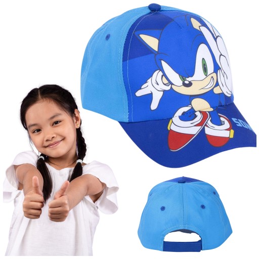 CZAPKA Z DASZKIEM NIEBIESKA BEJSBOLÓWKA REGULOWANA SONIC 53CM DZIECIĘCA