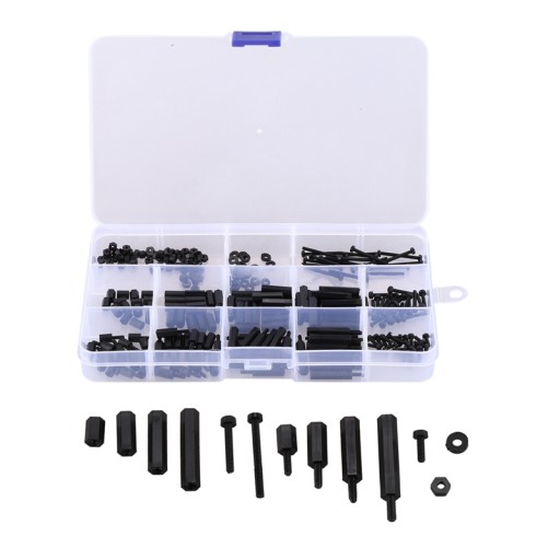 250Pcs M2 Nylon Hex Spacers Screw Nut Standoff Pla