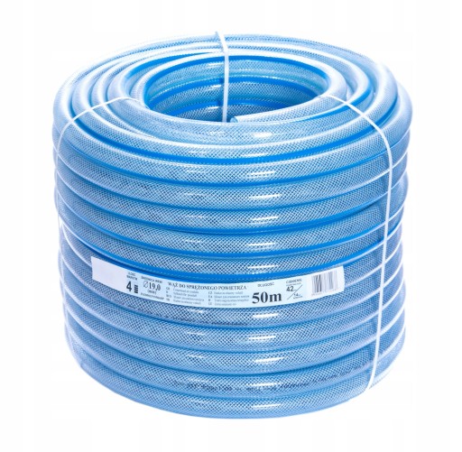 WĄŻ TECHNICZNY ZBROJONY 19MM PCV PRZEWÓD 50m 14BAR