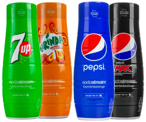 4x SYROP 7UP PEPSI MIRINDA PEPSI MAX SODASTREAM