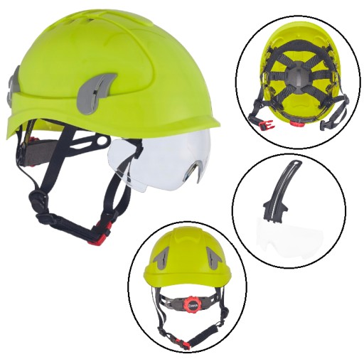 Hełm budowlany kask ochronny Alpinworker żółty HV