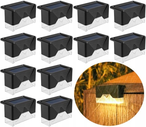 LAMPKI SOLARNE OGRODOWE NA SCHODY TARAS PŁOT x12