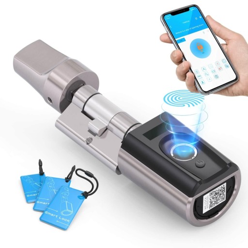 ELEKTRONICZNY ZAMEK DO DRZWI Z CZYTNIKIEM ODCISKU PALCA RFID KARTA WIFI APP