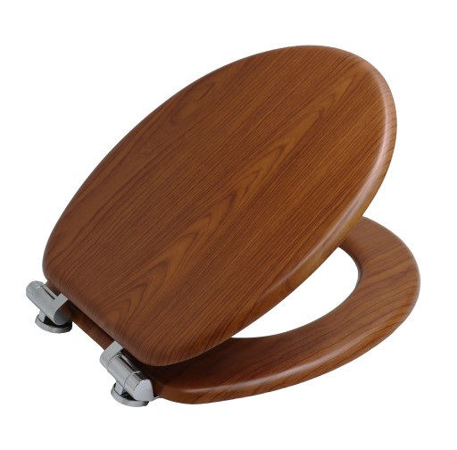 Deska sedesowa WC wolnoopadająca twarda brązowa MDF Bisk 08221