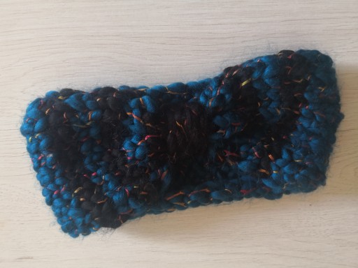 Opaska wełniana jesienna zimowa handmade wełna
