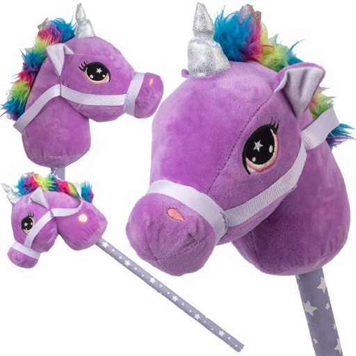 HOBBY HORSE KOŃ NA KIJU patyku GŁOWA KONIA Pluszowa JEDNOROŻEC DŹWIĘKI