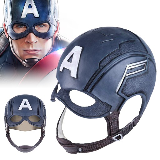 KAPITAN AMERYKA MASKA KASK Z REGULOWANY PAŁĄK DO COSPLAY KOSTIUMY REKWIZYTY