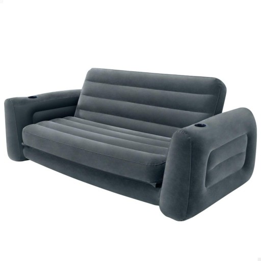 Materac dwuosobowy Intex 224 x 203 x 66 cm odcienie szarości USZKODZONY