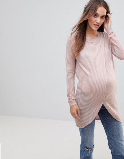 MATERNITY SWETER CIĄŻOWY RÓŻOWY CIENKI 38 M 1VAE