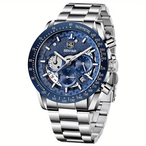 1 szt. BENYAR Zegarek męski Chronograf Męski zegarek