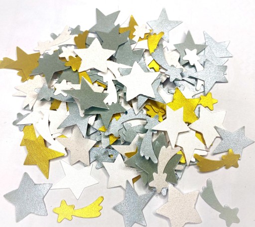scrapki GWIAZDKI GWIAZDY KOMETY 2,5cm 50szt nr70